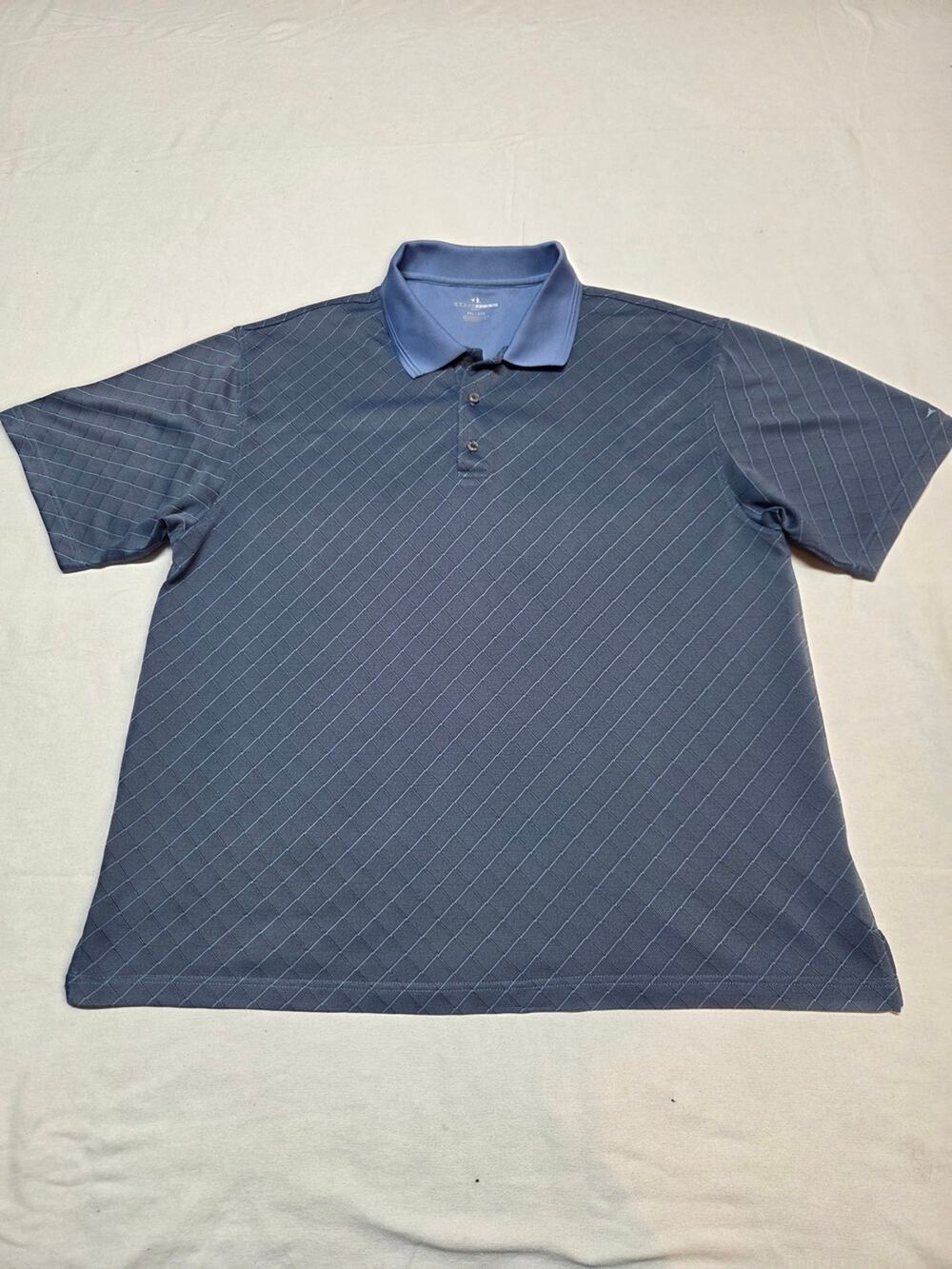 Grand Slam Navy Diagonal Stripe Polo with Light Blue Collar Size XXL
